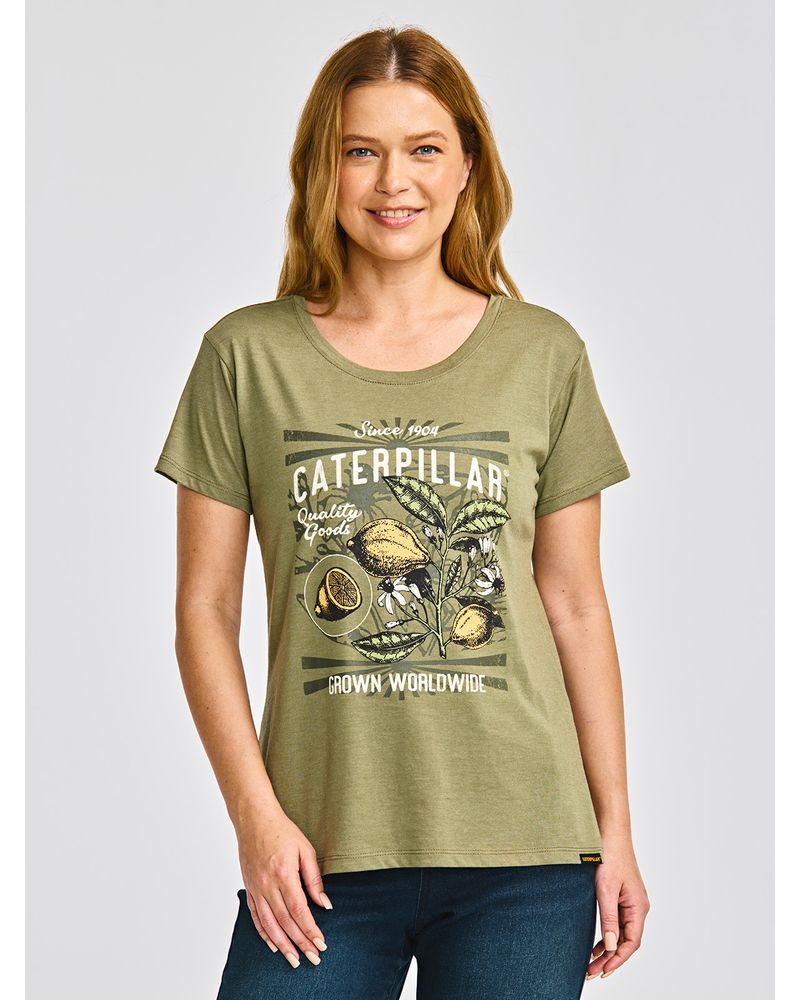 Polera-Manga-corta-Casual-Mujer-CREW-GRAPHIC-TEE-4-Verde-CAT