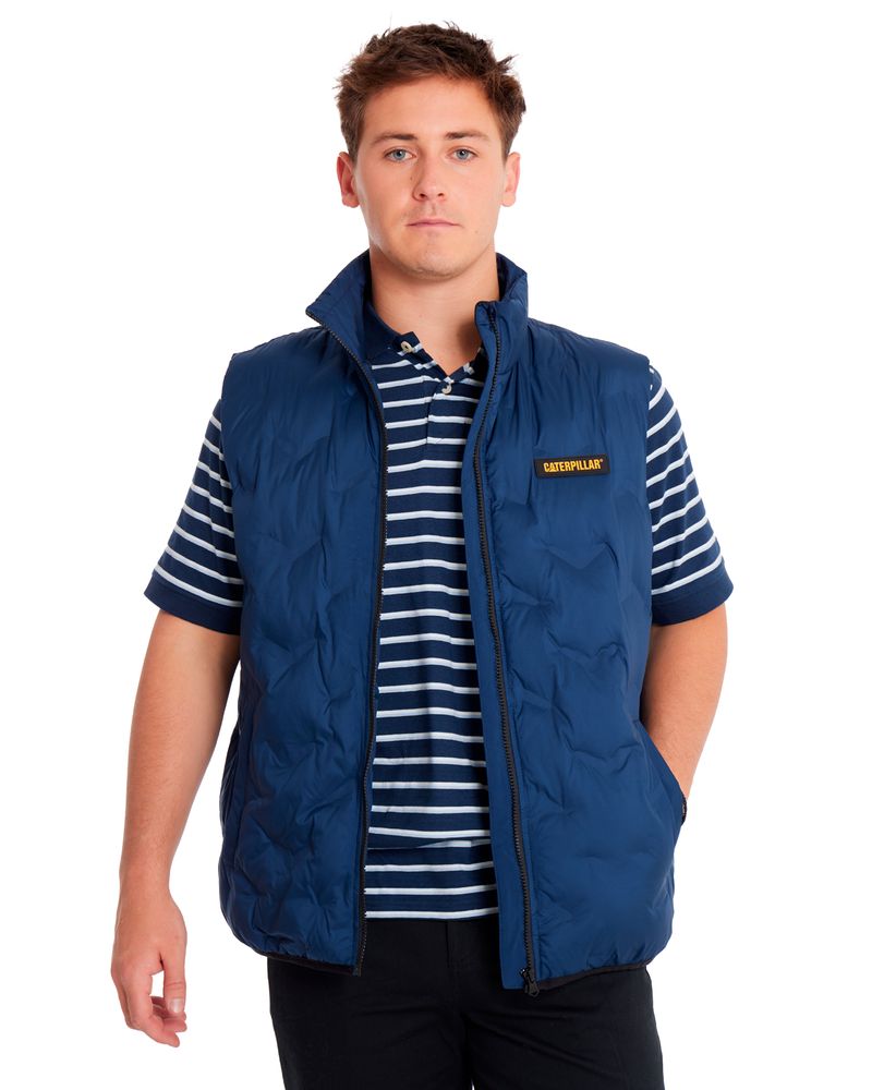 Chaqueta-Sin-manga-Casual-Hombre-BONDED-MEDIUM-WEIGHT-INSULATED-VEST-Azul-CAT