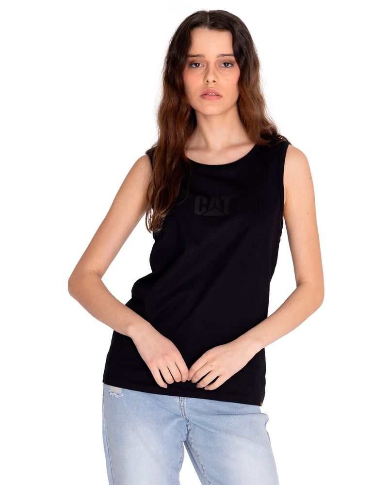 Polera-Sin-manga-Casual-Mujer-CATERPILLAR-LOGO-TEE-TANK-Negro-CAT