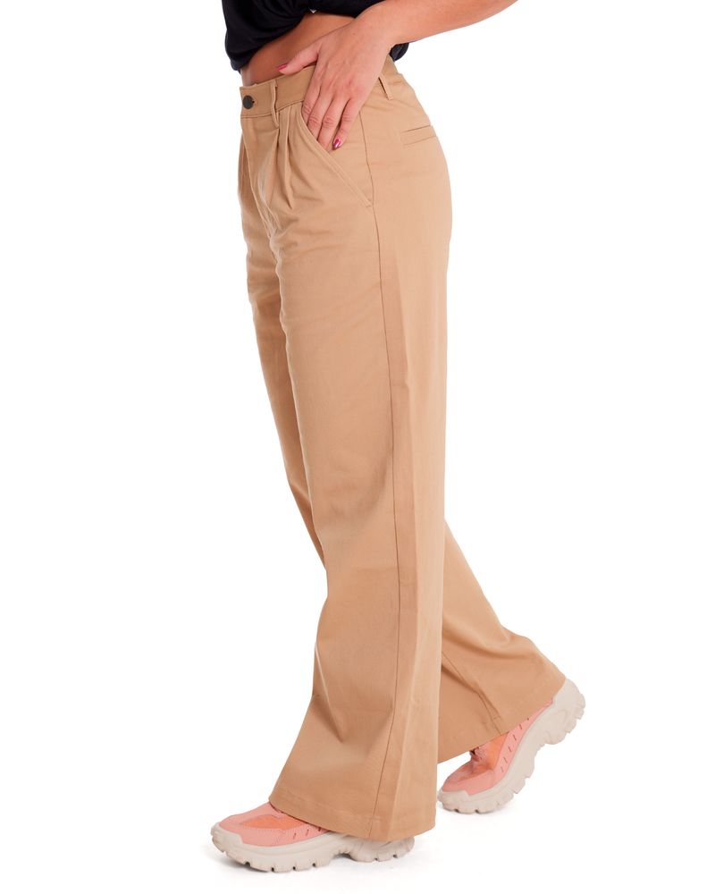 Pantalon-Casual-Mujer-WIDE-LEG-STRETCH-CHINO-PANT-Beige-Crudo-CAT