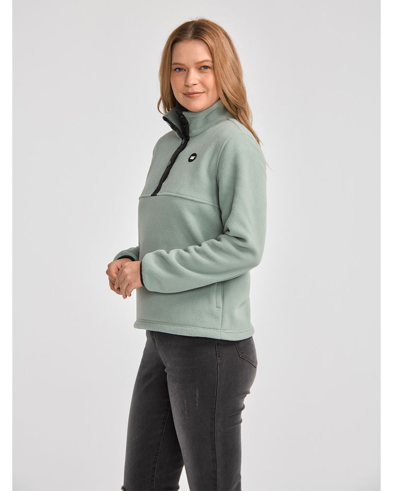 Polar-Casual-Mujer-W-POLAR-FLEECE-HALF-SNAP-PO-JACKET-Verde-CAT