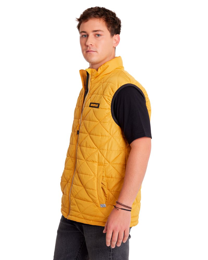 Chaqueta-Sin-manga-Casual-Hombre-MEDIUMWEIGHT-INSULATED-TRIANGLE-QUILTED-VEST-Amarillo-CAT
