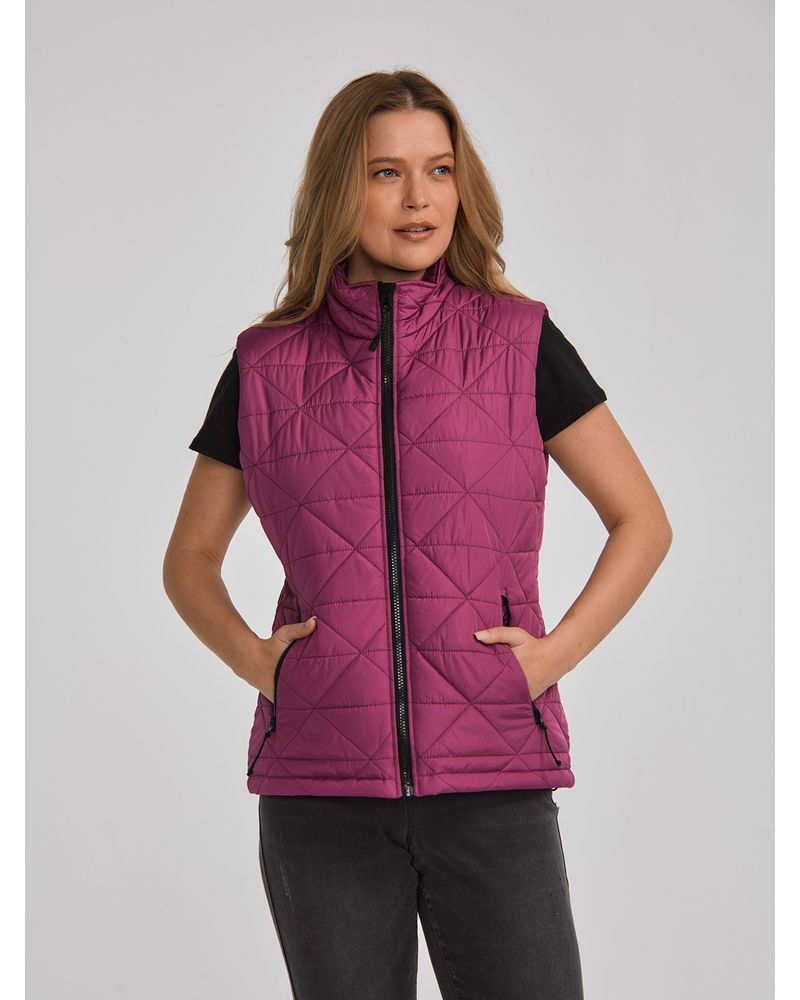 Chaqueta-Sin-manga-Casual-Mujer-W-MEDIUMWEIGHT-INSULATED-TRIANGLE-QUILTED-VEST-Rosado-CAT