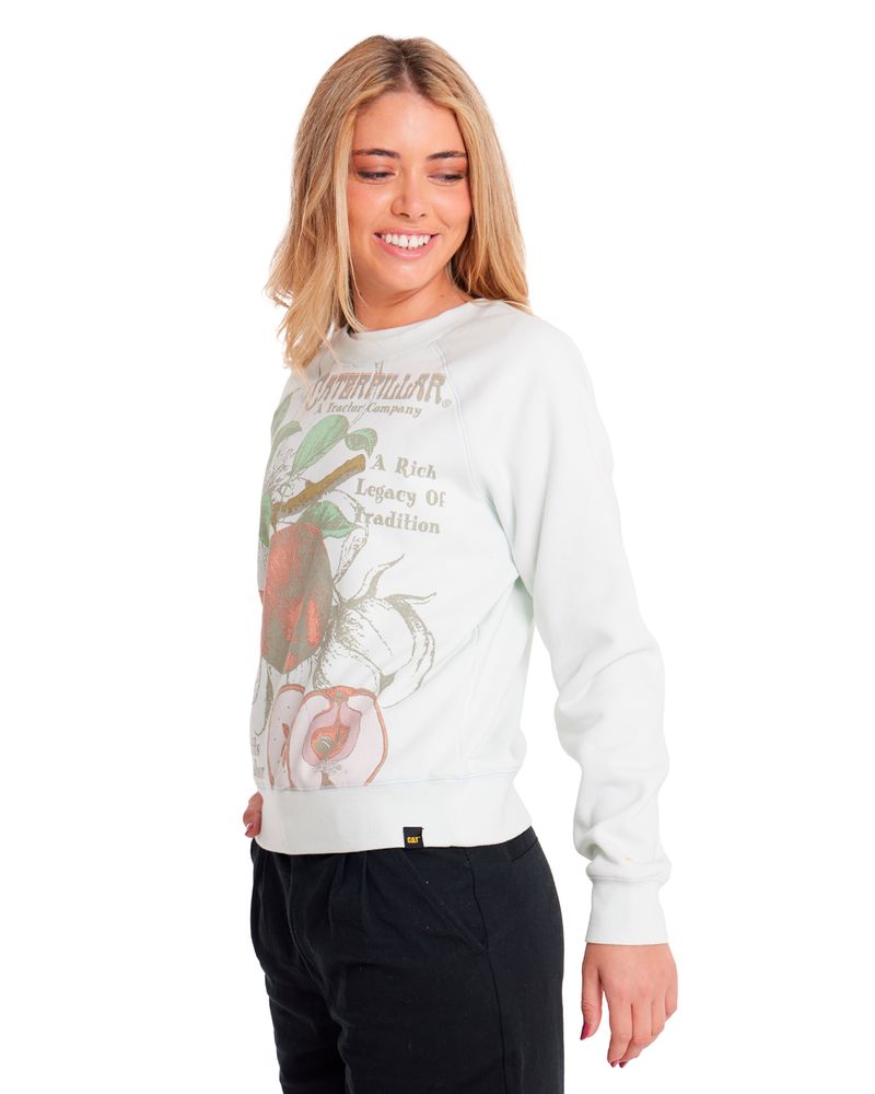 Poleron-Casual-Mujer-CONTRAST-STITCH-GRAPHIC-SWEATSHIRT-Celeste-CAT