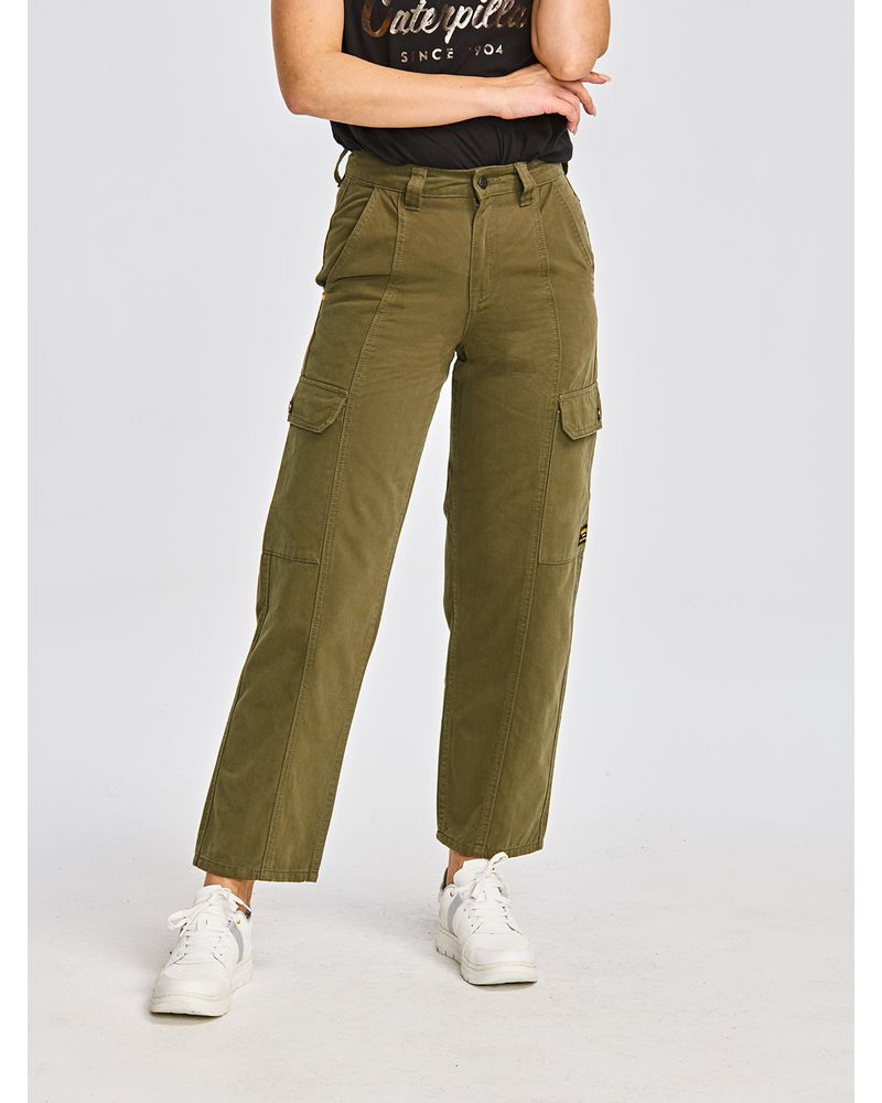 Pantalon-Casual-Mujer-HERITAGE-UNIFORM-HIGH-RISE-CARGO-PANT-Verde-CAT