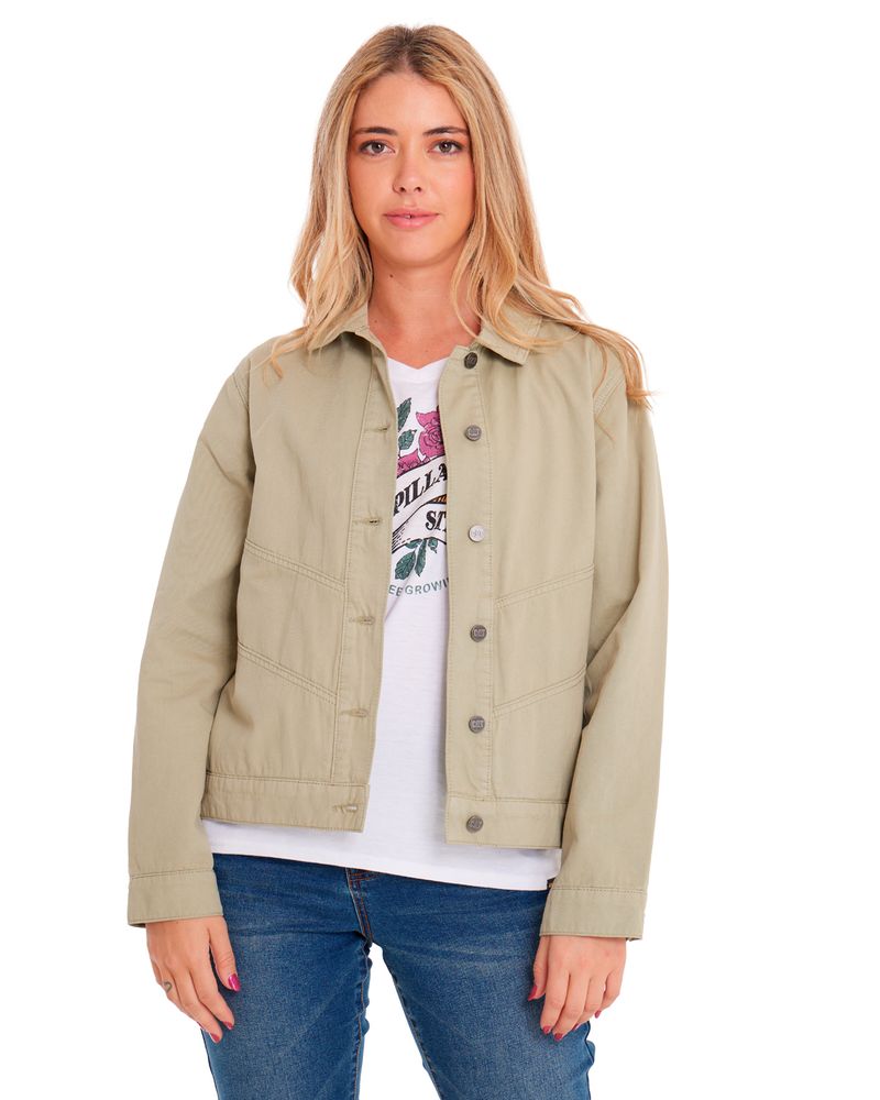 Chaqueta-Casual-Mujer-W-TWILL-SHIRT-JACKET-Verde-CAT