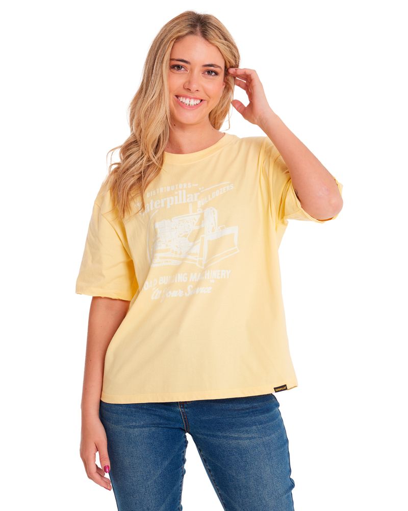 Polera-Manga-corta-Casual-Mujer-BOXY-HEAVYWEIGHT-GRAPHIC-TEE-1-Amarillo-CAT