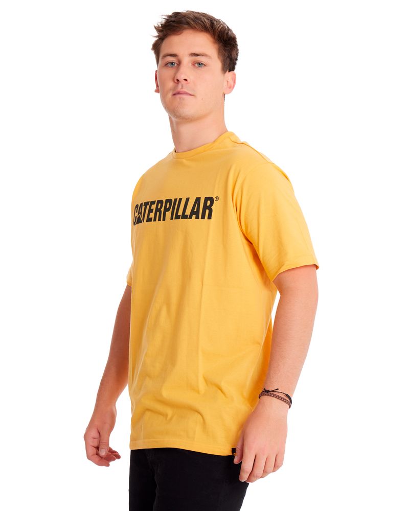 Polera-Manga-corta-Casual-Hombre-CATERPILLAR-LOGO-TEE-Amarillo-CAT