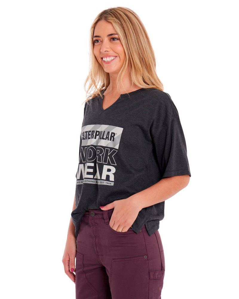 Polera-Manga-corta-Casual-Mujer-NOTCH-NECK-NOVELTY-TEE-2-Negro-CAT