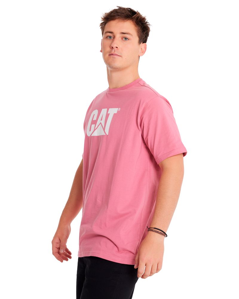 Polera-Manga-corta-Casual-Unisex-CAT-LOGO-TEE-Rosado-CAT