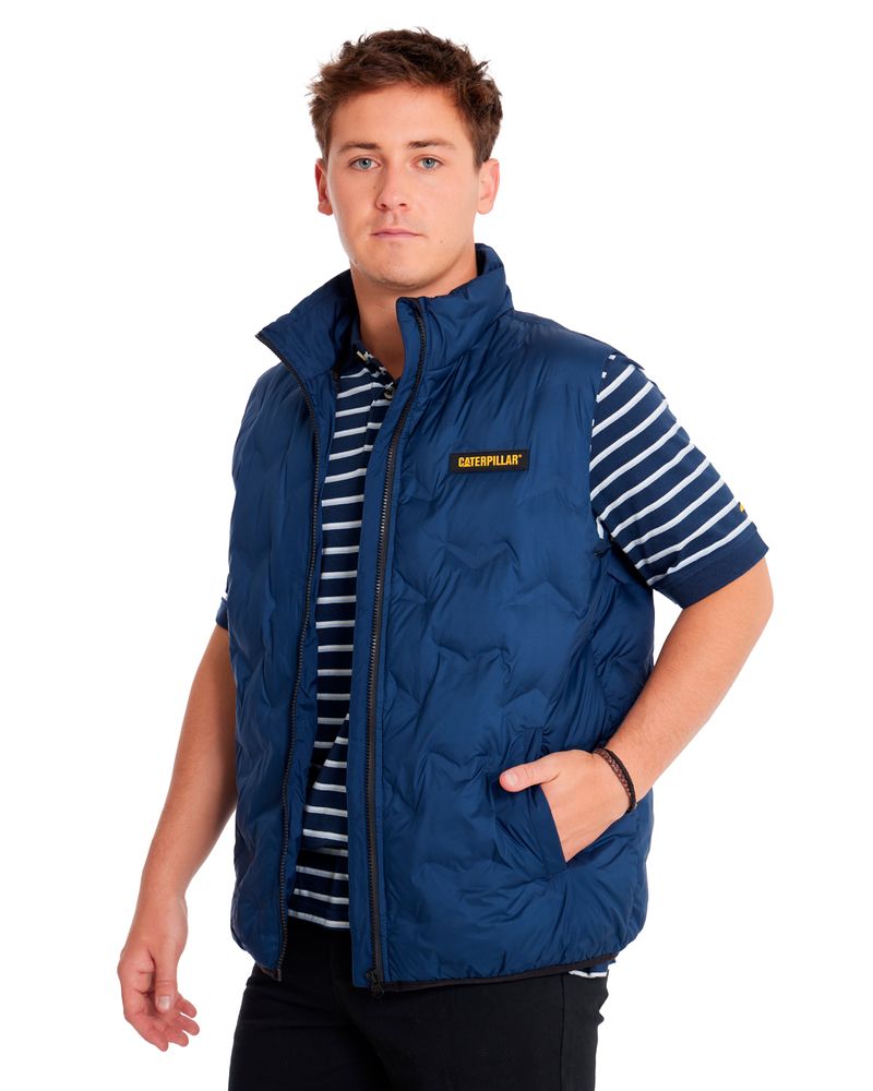 Chaqueta-Sin-manga-Casual-Hombre-BONDED-MEDIUM-WEIGHT-INSULATED-VEST-Azul-CAT