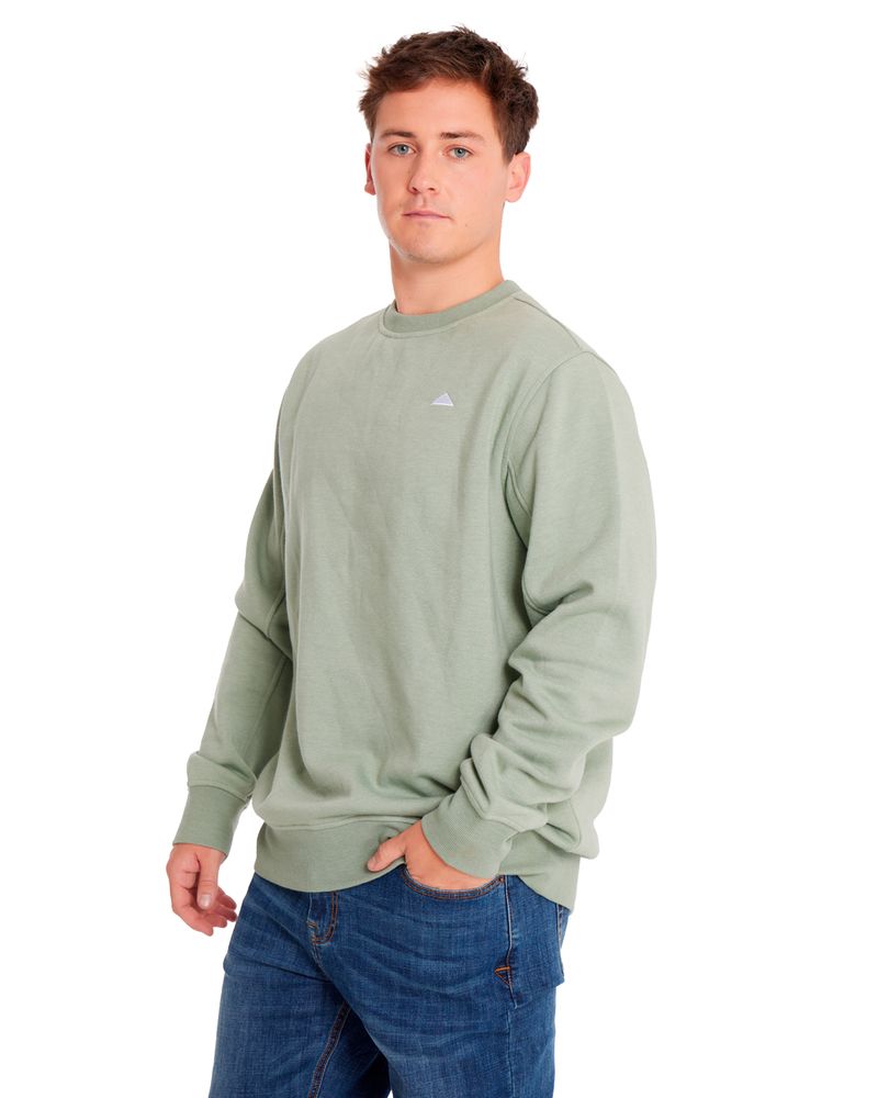 Poleron-Casual-Unisex-HEATHER-CATERPILLAR-LOGO-CREWNECK-SWEATSHIRT-Verde-CAT