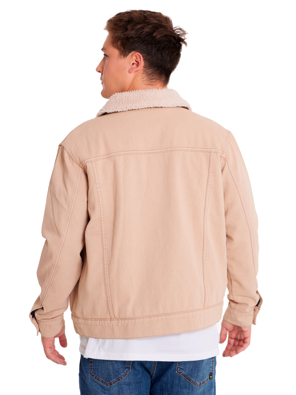 Chaqueta Casual Unisex DENIM SHERPA LINED WORK JACKET Beige/Crudo CAT