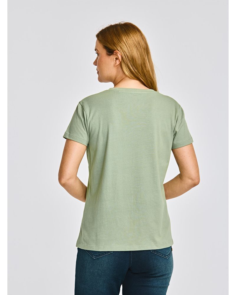 Polera-Manga-corta-Casual-Mujer-CATERPILLAR-SCRIPT-V-NECK-TEE-Verde-CAT