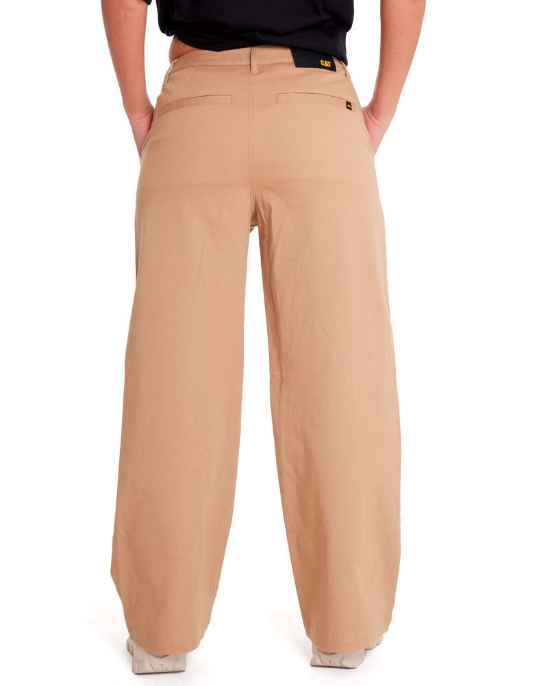 Pantalon-Casual-Mujer-WIDE-LEG-STRETCH-CHINO-PANT-Beige-Crudo-CAT