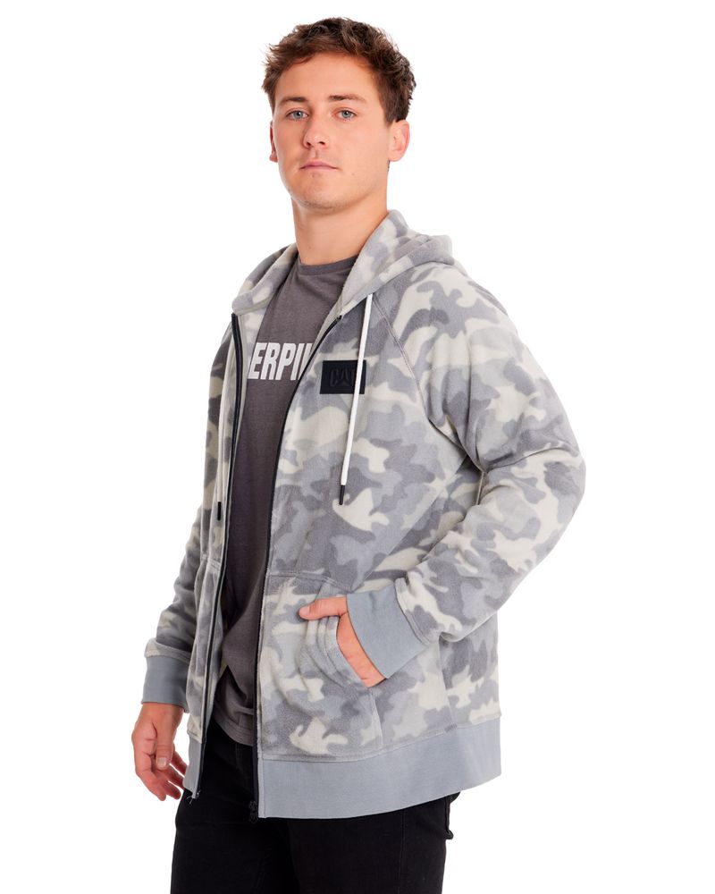 Polar-Casual-Hombre-MICROFLEECE-FULL-ZIP-HOODIE-Gris-CAT