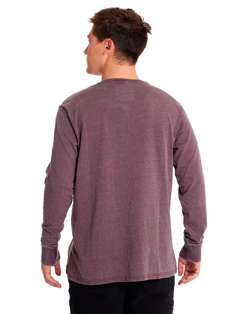Polera-Manga-larga-Casual-Hombre-BURNOUT-L-S-HENLEY-Burdeo-CAT