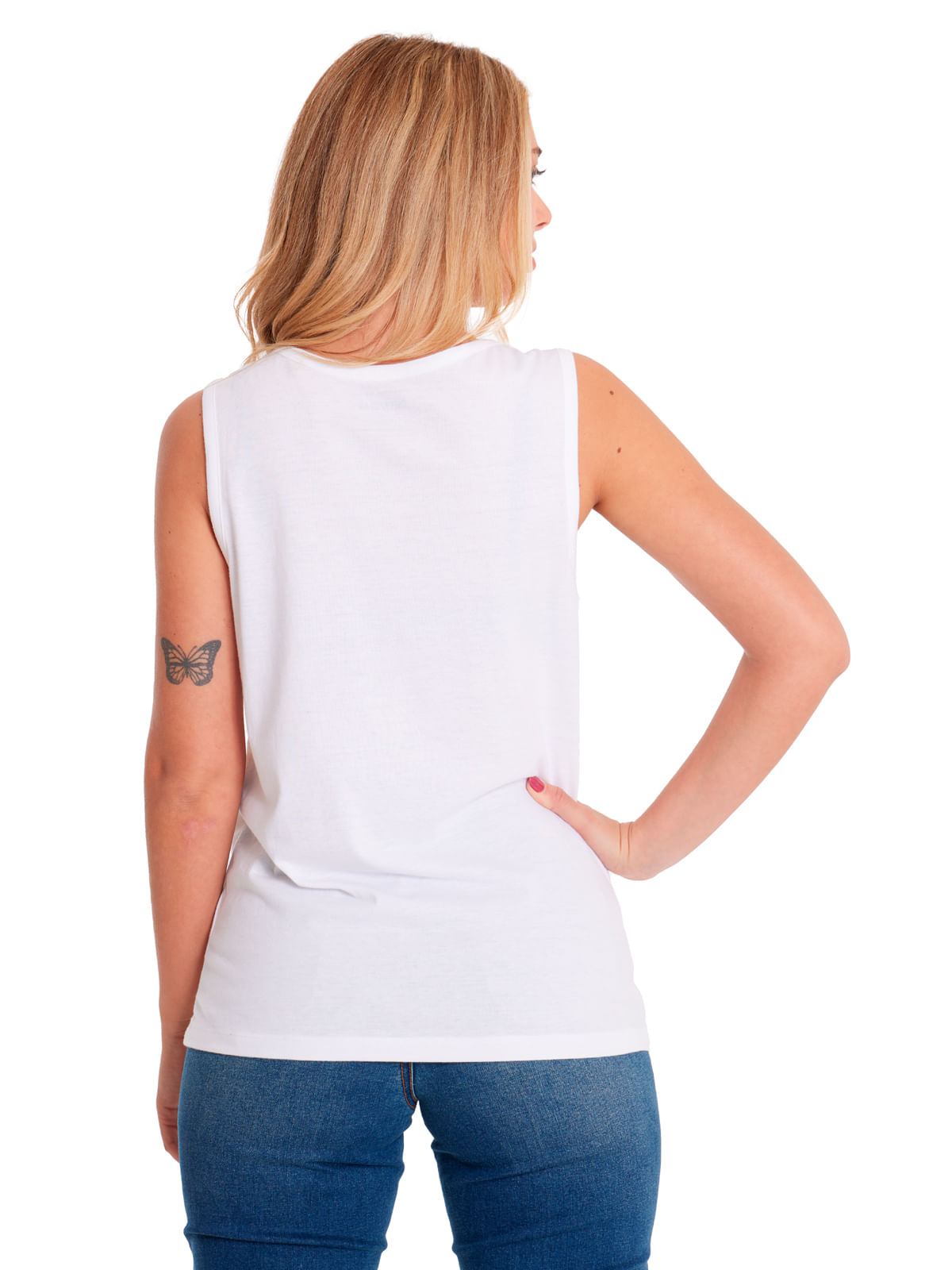 Polera Sin manga Casual Mujer GRAPHIC TANK 1 Blanco CAT