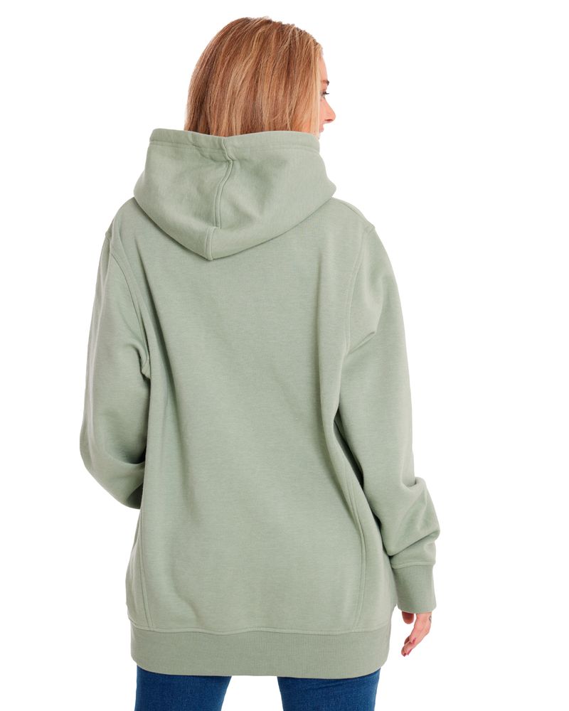 Poleron-Casual-Mujer-HEATHER-FLEECE-CAT-LOGO-PULLOVER-HOODIE-Verde-CAT