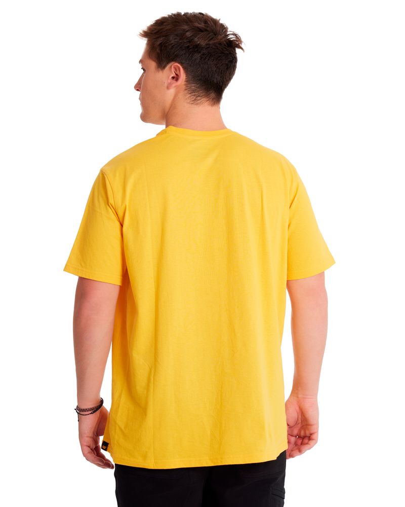 Polera-Manga-corta-Casual-Hombre-CAT-LOGO-TEE-Amarillo-CAT