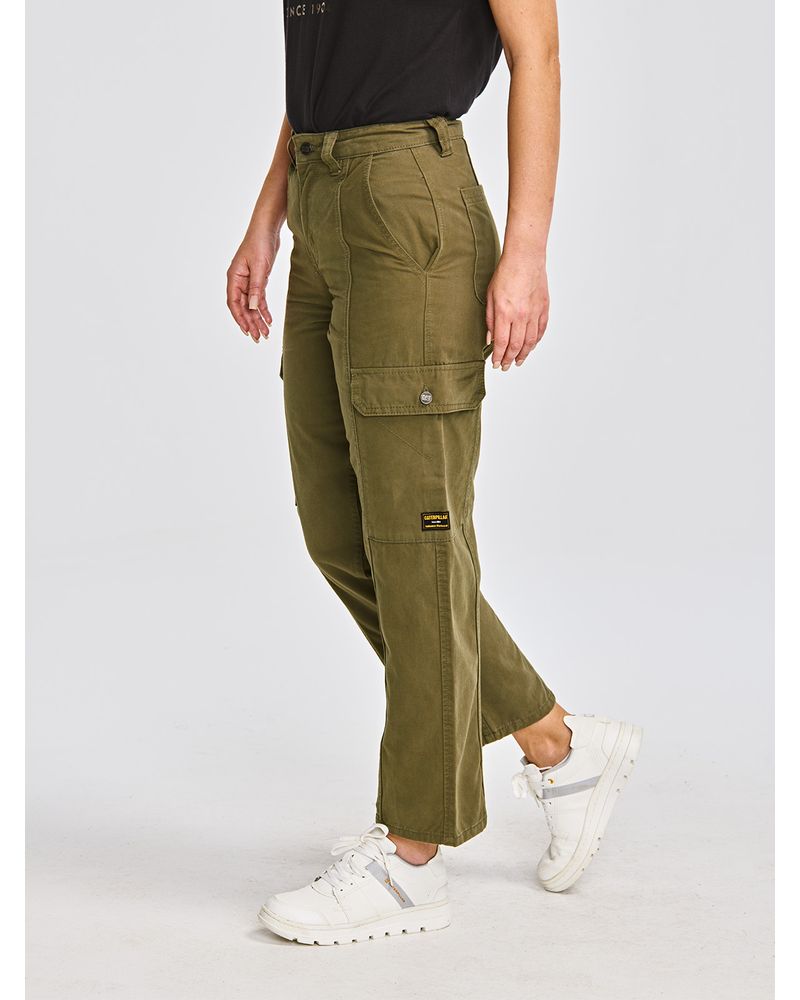 Pantalon-Casual-Mujer-HERITAGE-UNIFORM-HIGH-RISE-CARGO-PANT-Verde-CAT