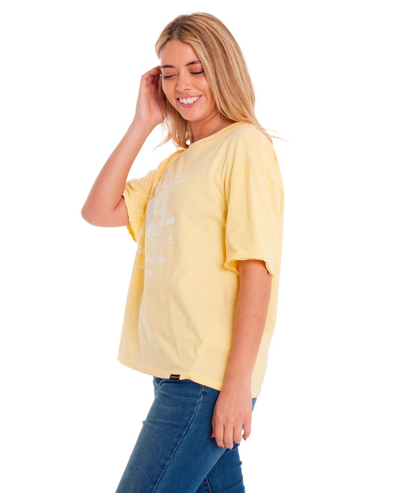 Polera-Manga-corta-Casual-Mujer-BOXY-HEAVYWEIGHT-GRAPHIC-TEE-1-Amarillo-CAT