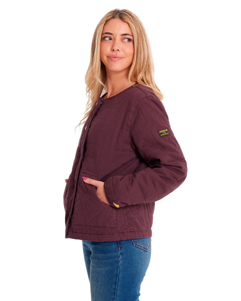 Chaqueta-Casual-Mujer-HERITAGE-UNIFORM-LIGHTWEIGHT-QUILTED-JACKET-Burdeo-CAT