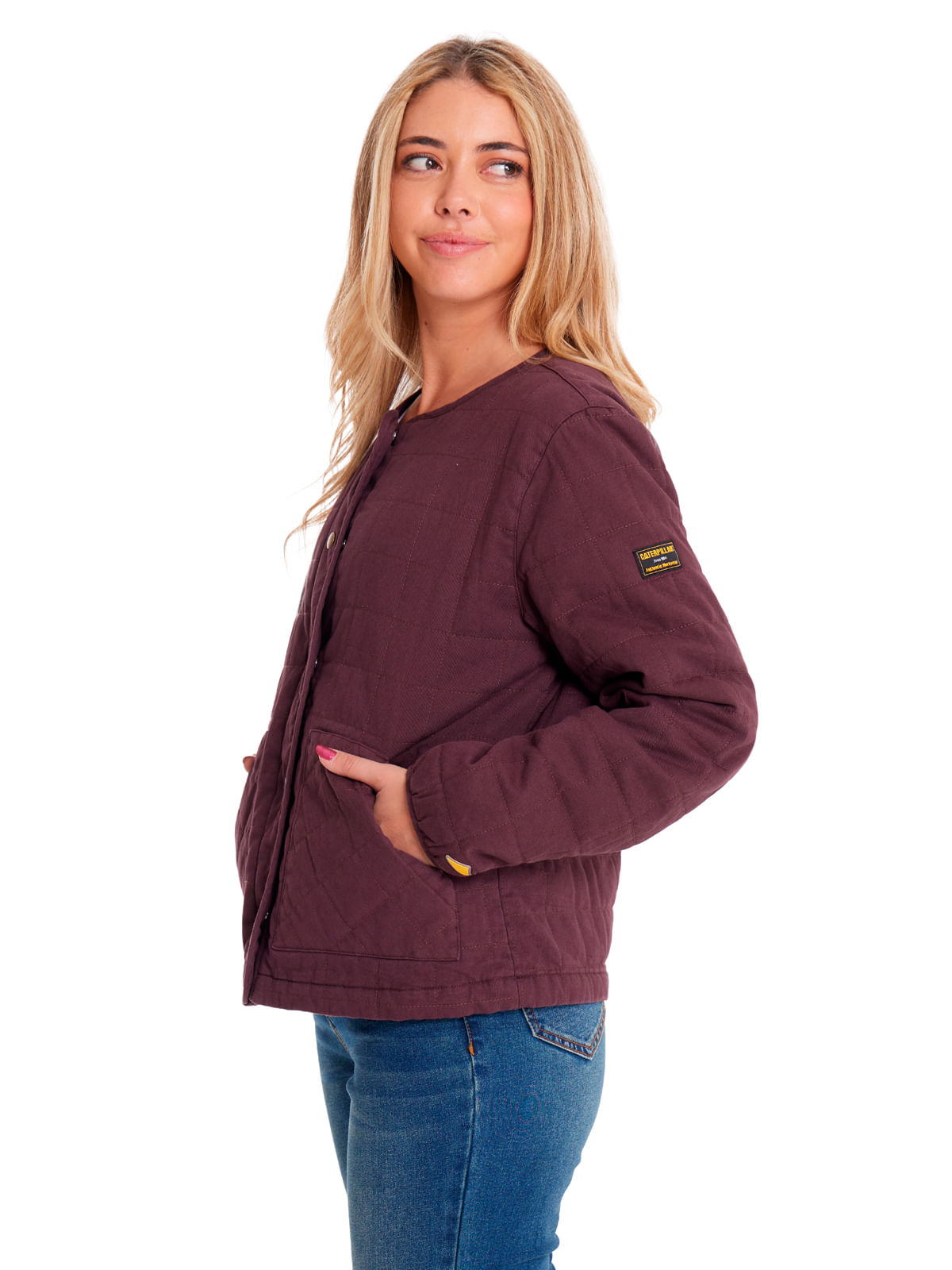 Chaqueta Casual Mujer HERITAGE UNIFORM LIGHTWEIGHT QUILTED JACKET Burdeo CAT