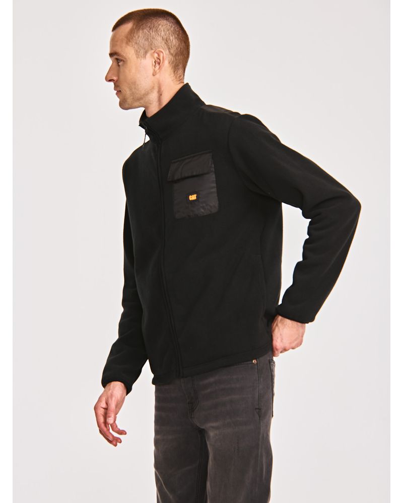 Polar-Casual-Hombre-POLAR-FLEECE-UTILITY-FULL-ZIP-JACKET-Negro-CAT