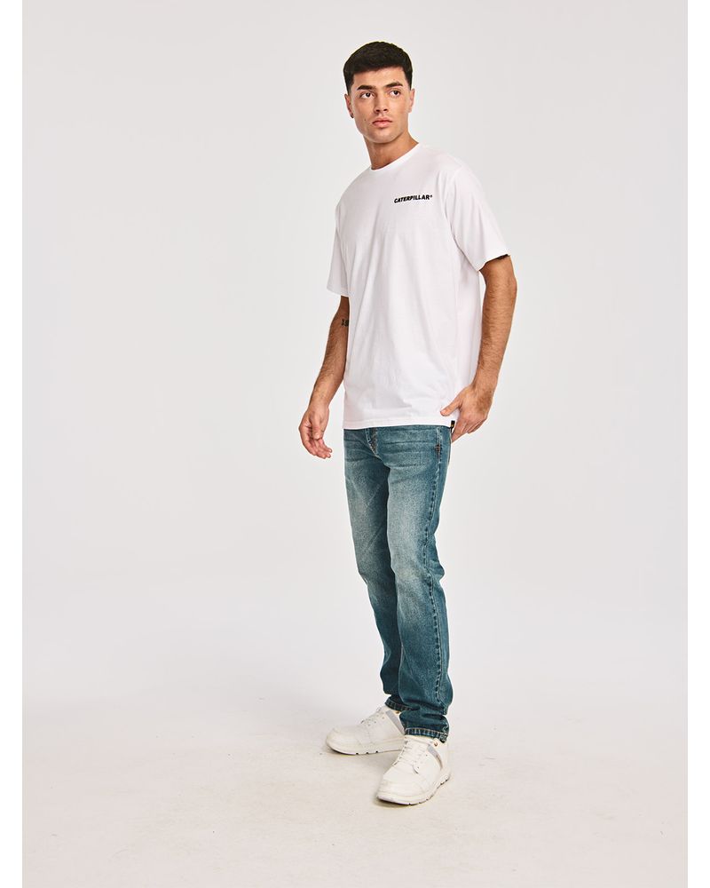 Polera-Manga-corta-Casual-Hombre-CAT-ID-GRAPHIC-TEE-1-Blanco-CAT