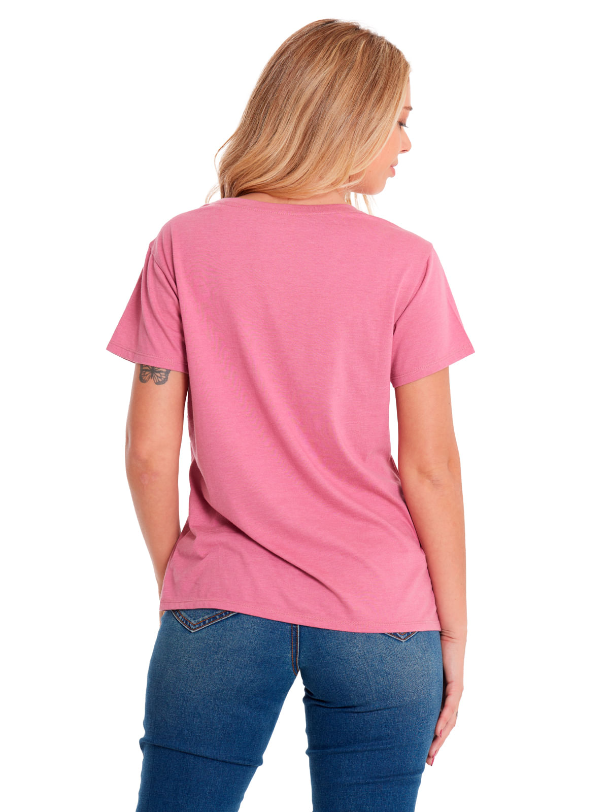 Polera Manga corta Casual Mujer CREW GRAPHIC TEE 4 Rosado CAT