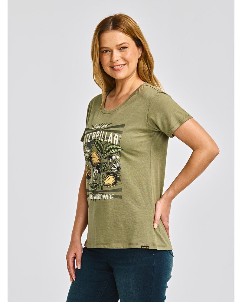 Polera-Manga-corta-Casual-Mujer-CREW-GRAPHIC-TEE-4-Verde-CAT