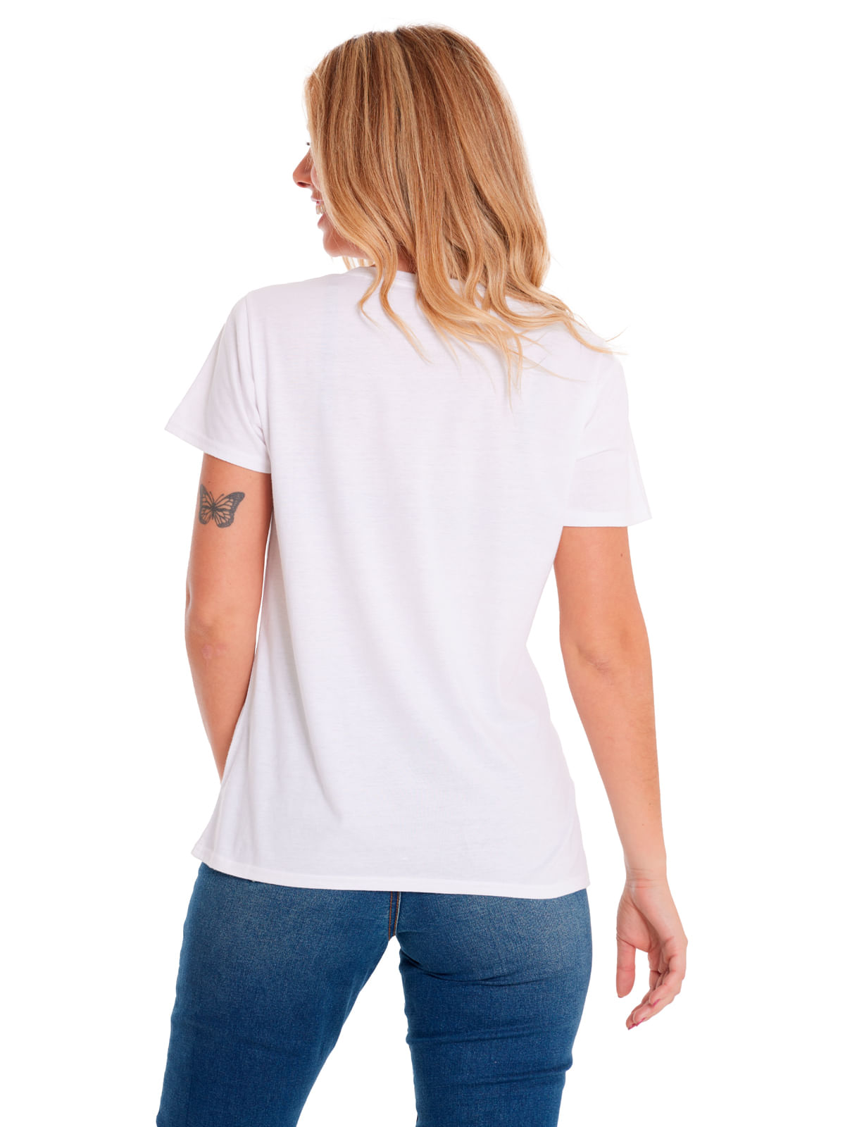 Polera Manga corta Casual Mujer V-NECK GRAPHIC TEE 2 Blanco CAT