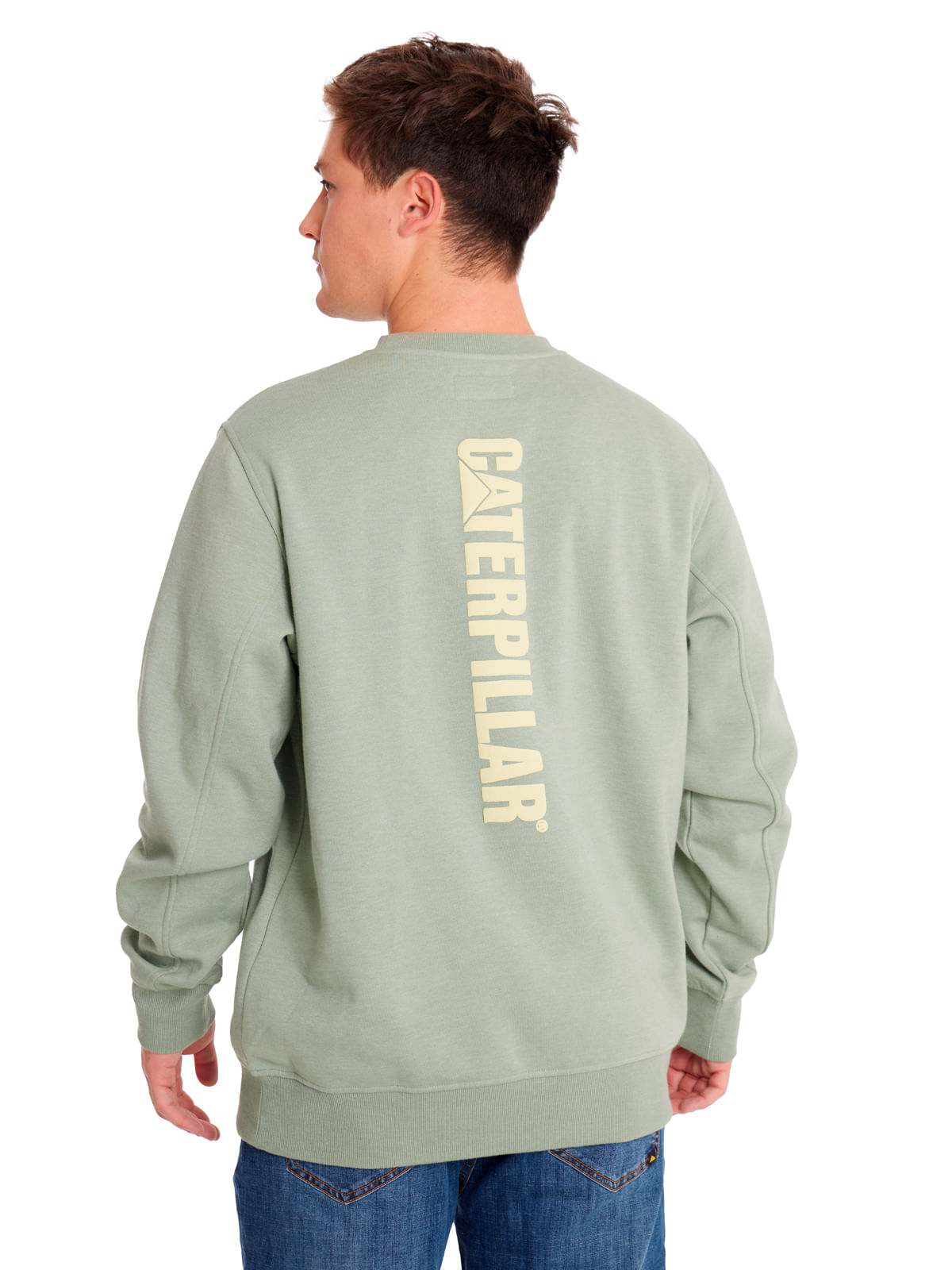 Polerón Casual Unisex HEATHER CATERPILLAR LOGO CREWNECK SWEATSHIRT Verde CAT