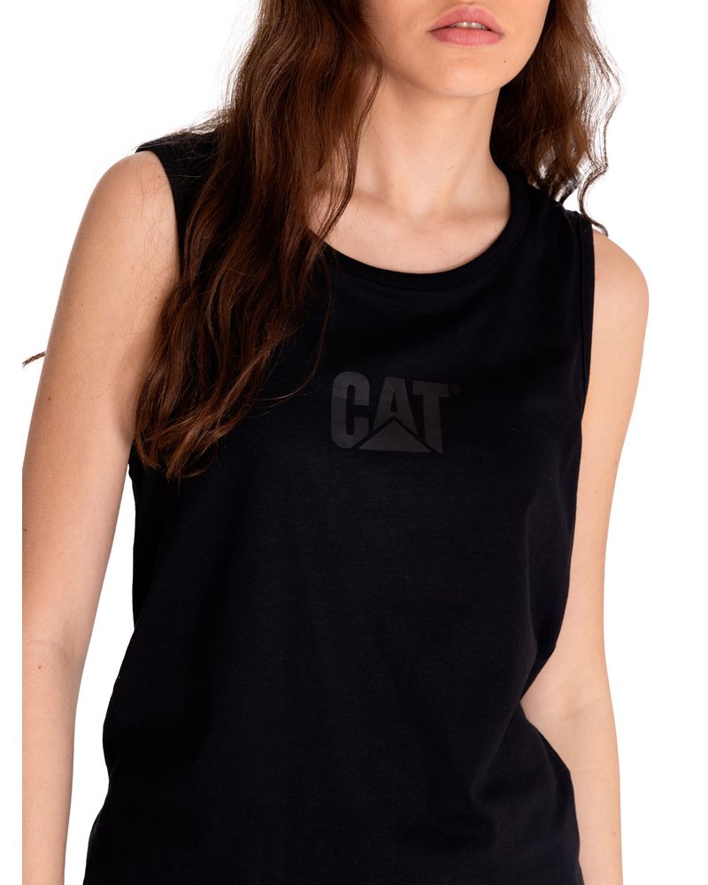 Polera-Sin-manga-Casual-Mujer-CATERPILLAR-LOGO-TEE-TANK-Negro-CAT