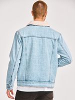 Chaqueta-Casual-Unisex-DENIM-SHERPA-LINED-WORK-JACKET-Azul-claro-CAT