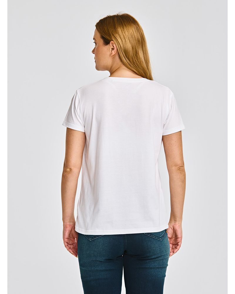 Polera-Manga-corta-Casual-Mujer-CATERPILLAR-SCRIPT-V-NECK-TEE-Blanco-CAT