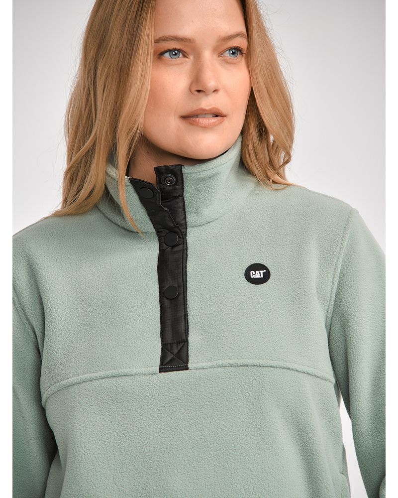 Polar-Casual-Mujer-W-POLAR-FLEECE-HALF-SNAP-PO-JACKET-Verde-CAT