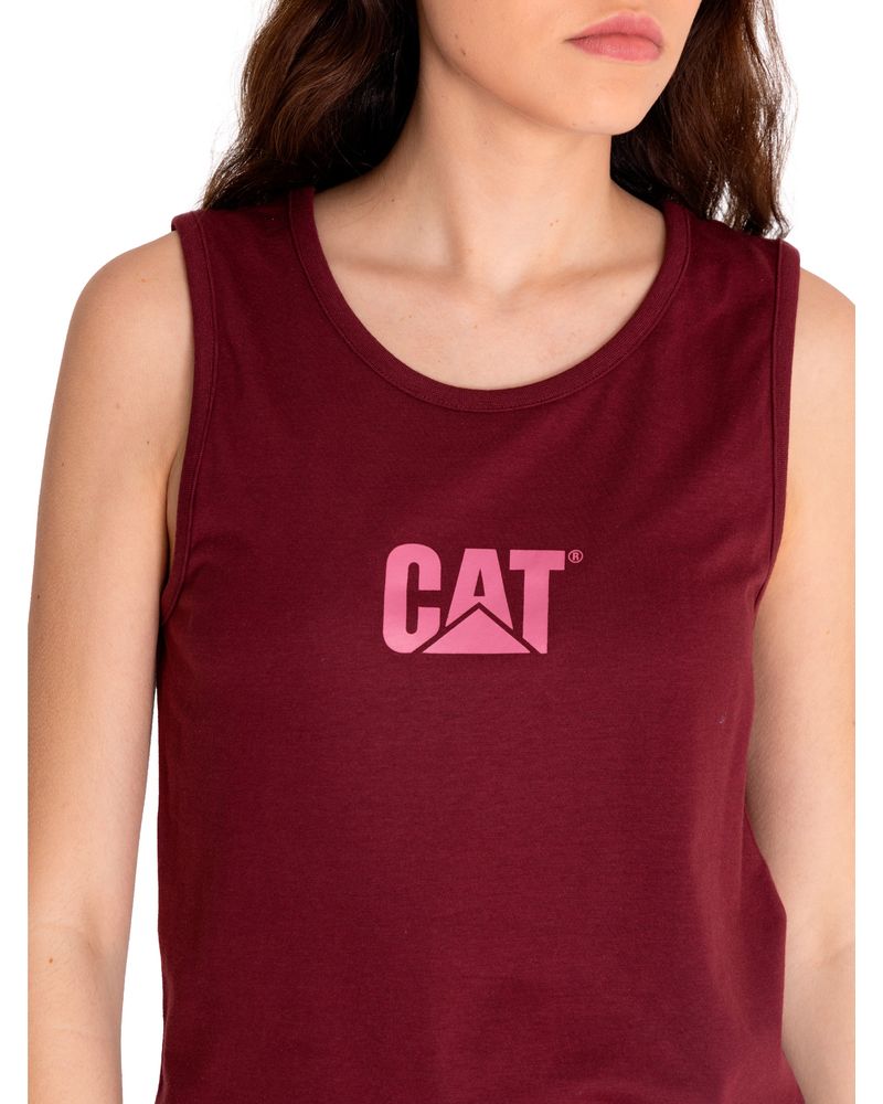 Polera-Sin-manga-Casual-Mujer-CATERPILLAR-LOGO-TEE-TANK-Rojo-CAT