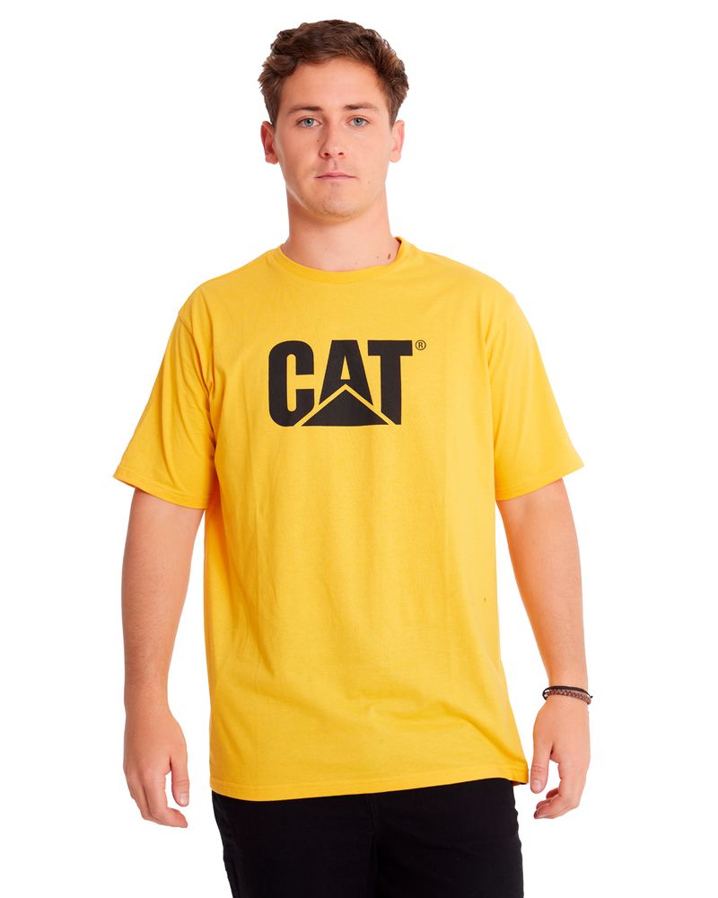 Polera-Manga-corta-Casual-Hombre-CAT-LOGO-TEE-Amarillo-CAT
