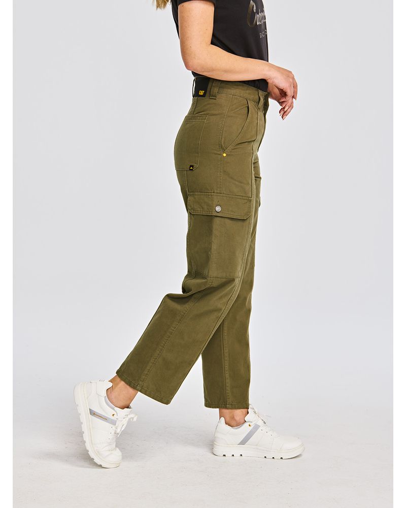 Pantalon-Casual-Mujer-HERITAGE-UNIFORM-HIGH-RISE-CARGO-PANT-Verde-CAT