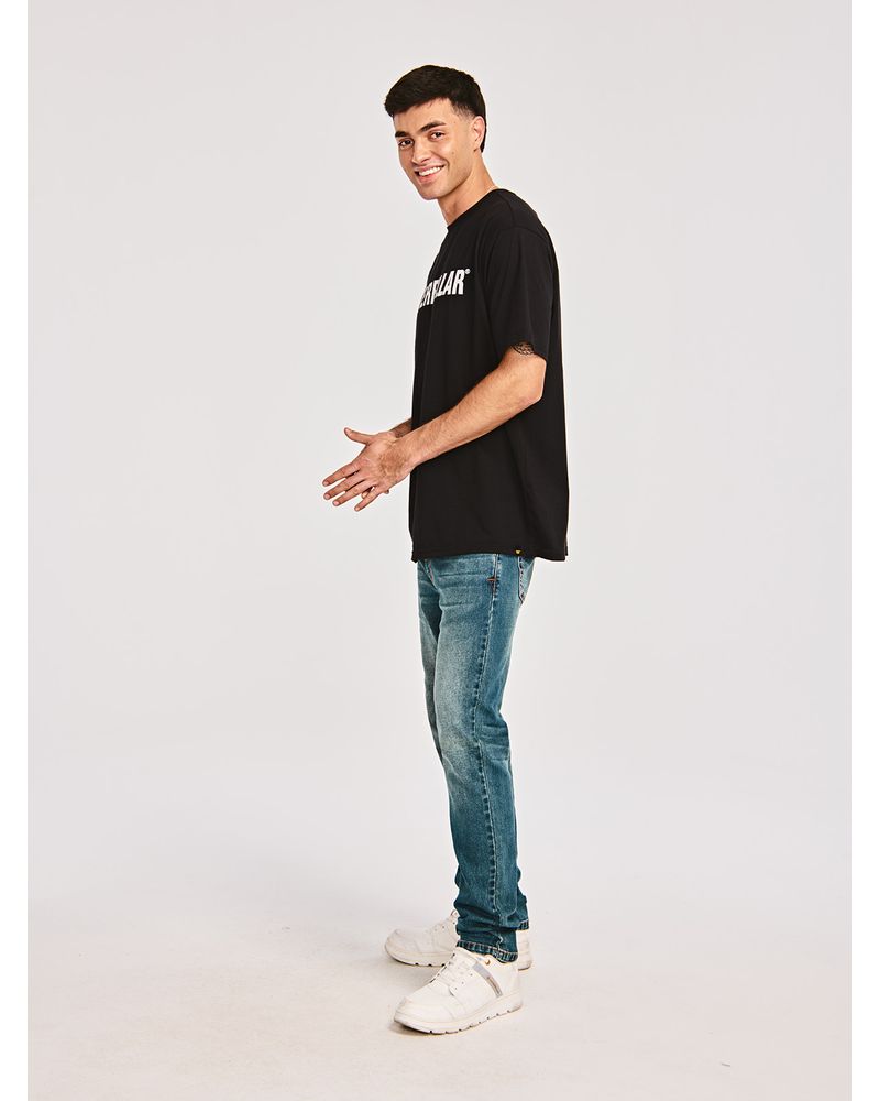 Polera-Manga-corta-Casual-Hombre-CATERPILLAR-LOGO-TEE-Negro-CAT