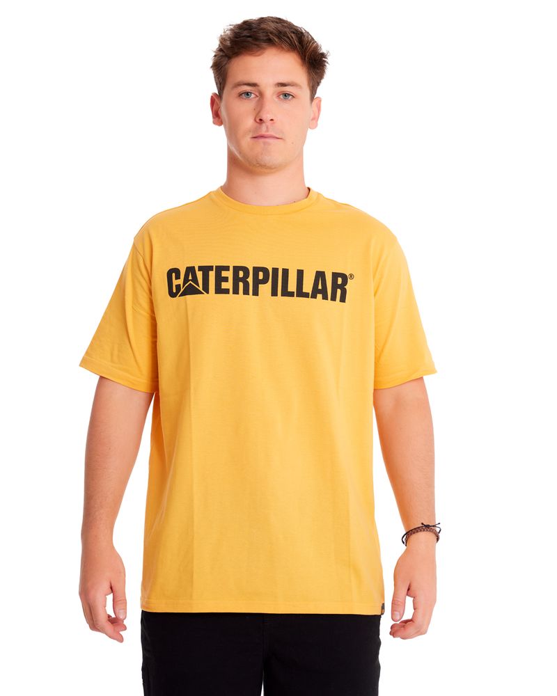 Polera-Manga-corta-Casual-Hombre-CATERPILLAR-LOGO-TEE-Amarillo-CAT