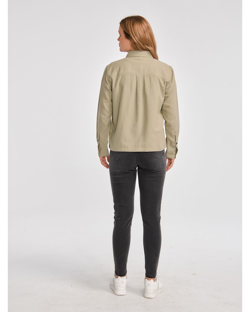 Blusa-Manga-larga-Casual-Mujer-HERITAGE-UNIFORM-BOXY-L-S-SHIRT-Verde-CAT