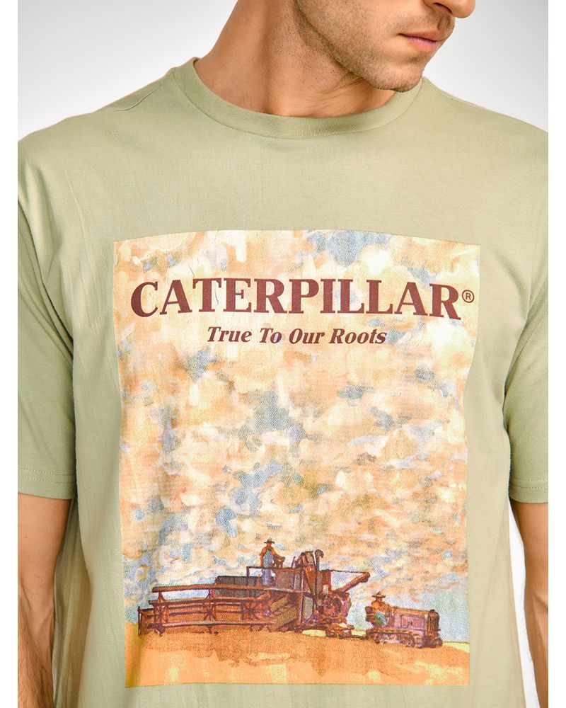 Polera-Manga-corta-Casual-Hombre-HERITAGE-UNIFORM-HEAVYWEIGHT-GRAPHIC-TEE-1-Verde-CAT