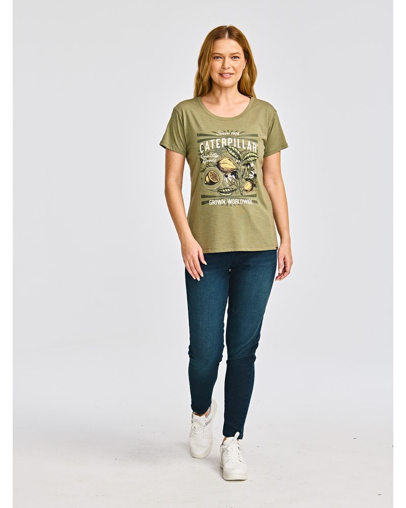 Polera-Manga-corta-Casual-Mujer-CREW-GRAPHIC-TEE-4-Verde-CAT