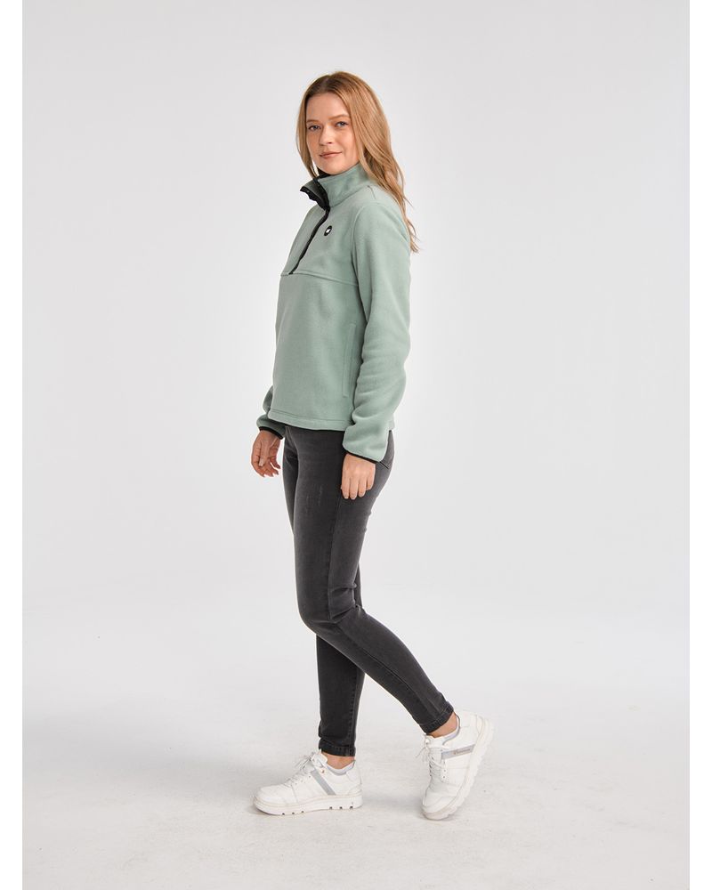 Polar-Casual-Mujer-W-POLAR-FLEECE-HALF-SNAP-PO-JACKET-Verde-CAT