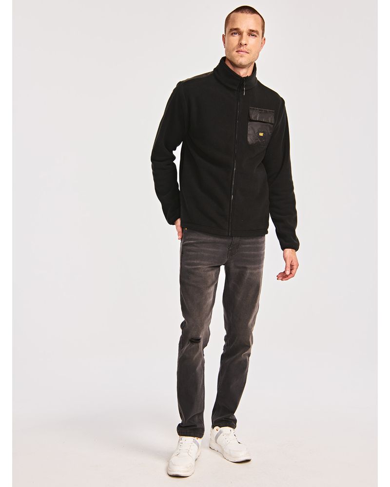 Polar-Casual-Hombre-POLAR-FLEECE-UTILITY-FULL-ZIP-JACKET-Negro-CAT