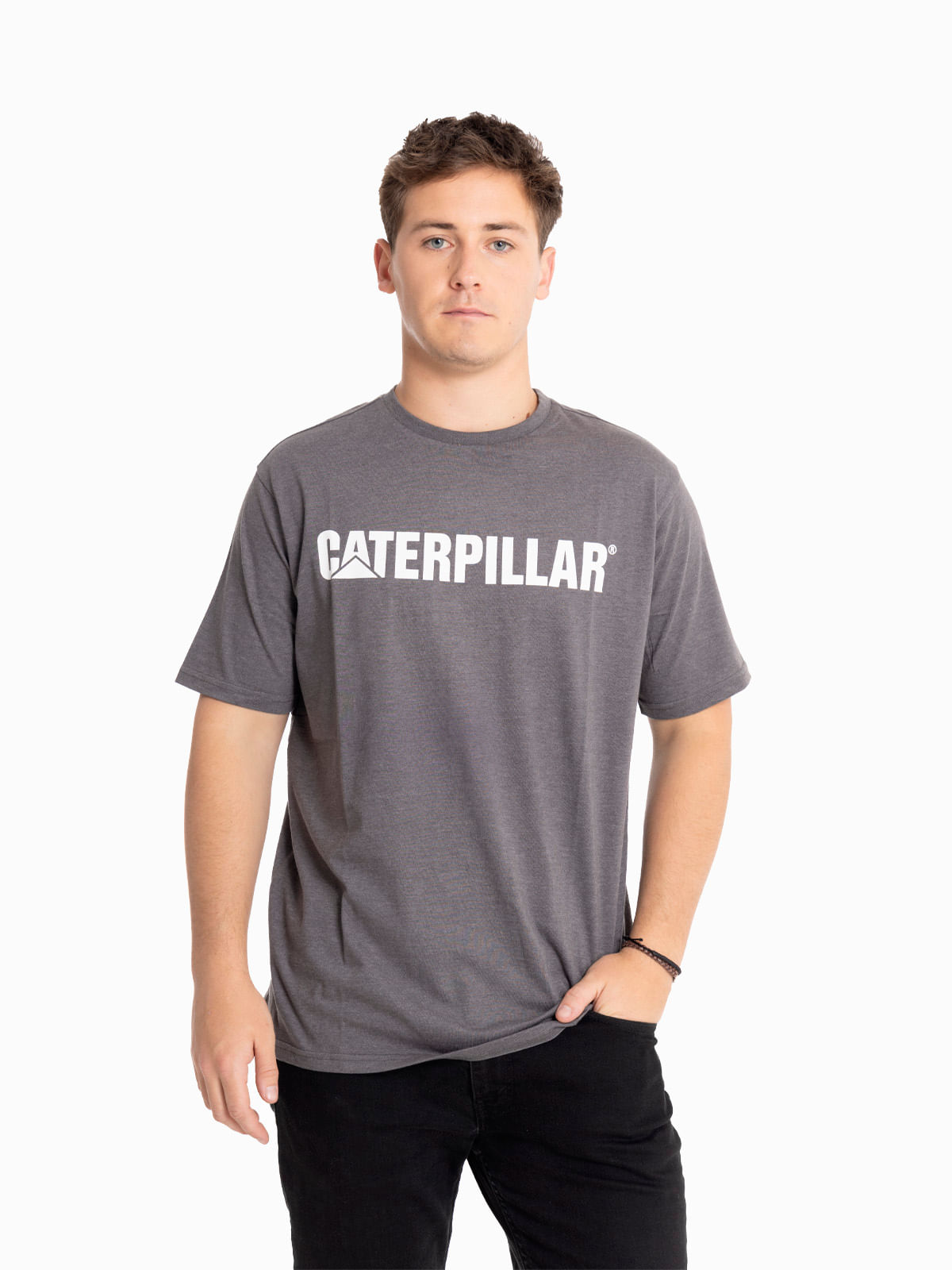 Polera Manga corta Casual Unisex CATERPILLAR LOGO TEE Gris CAT