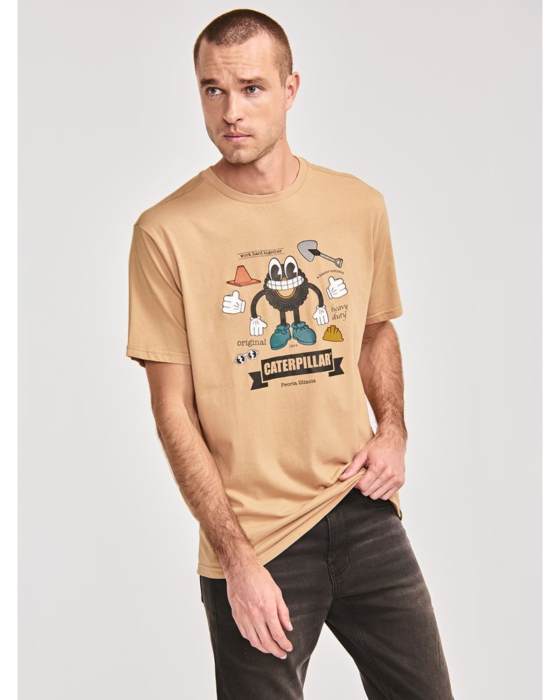 Polera-Manga-corta-Casual-Hombre-KIDULT-GRAPHIC-TEE-2-Beige-Crudo-CAT